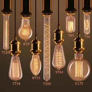 E27 e26 b22 e14 nostaljik edison ışık ampül 25w 40w 60w antik akkor flamanlı lamba A19 ST64 ST58 G95 G125 t45 C35 T30 T45