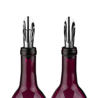 Verseur et bouchon à vin réutilisables en acier inoxydable, deux-en-un, cadeau idéal pour les soirées dégustation et l'usage domestique