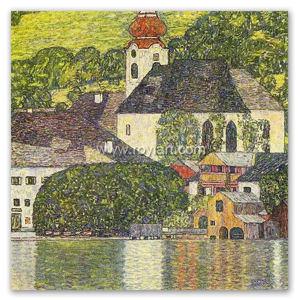 ROYI ART Reproduction Art Klimt oil painting of Church in Unterach on the Attersee