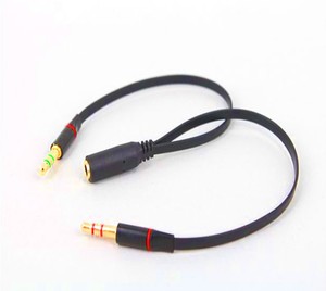 Adaptador de Audio Auxiliar 2 en 1 de 20 cm, <span class=keywords><strong>Conector</strong></span> de Auriculares 2 en 1, Adaptador de Micrófono de Audio de 3,5 <span class=keywords><strong>mm</strong></span>, Adaptador de 1 Macho a 2 Hembras - Product Image 1