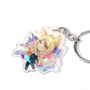 Vograce Custom Make Your Own Anime Hologram Plastic Acrylic Charm Keychain