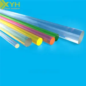 Tube/tige en acrylique transparent, multicolore translucide, 1 pièce