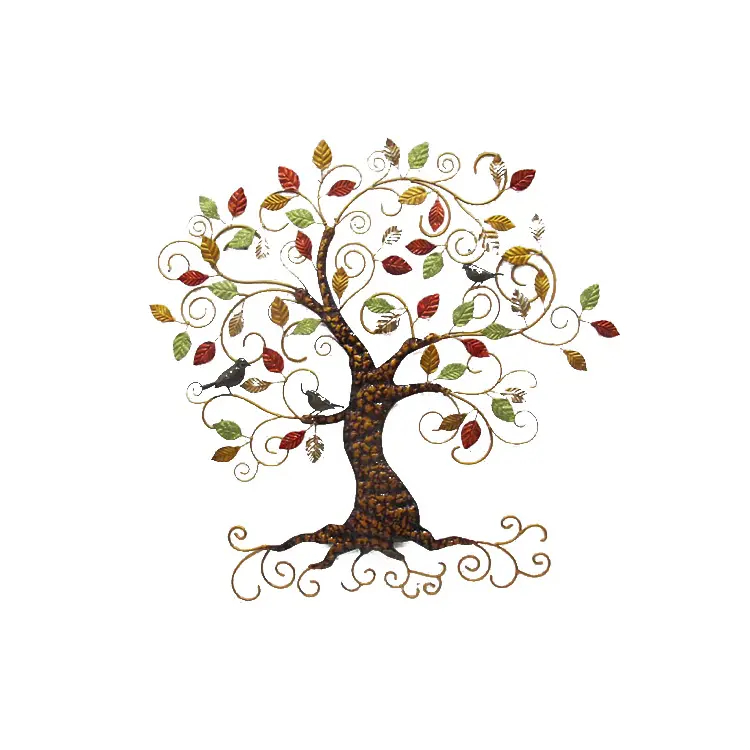 High quality custom colorful metal art tree wall decor