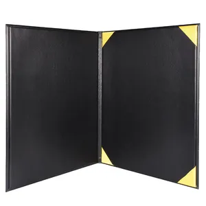 Factory Customized Wholesale A-4 Leather Certificate Folder / Graduation Certificate Holder / Black Leather A4 Certificate