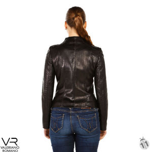 แจ็กเก็ตหนังสีดำ VRW0088จากรุ่น valeriano Romano จากตุรกี - Product Image 3