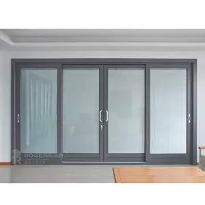 Triple Glazed Aluminium Sliding Shop Front Doors With Internal Shutters