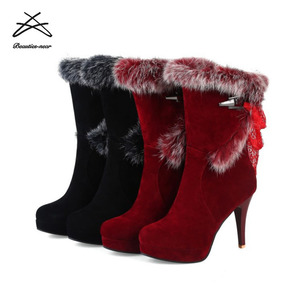 Stivali <span class=keywords><strong>da</strong></span> <span class=keywords><strong>neve</strong></span> <span class=keywords><strong>da</strong></span> donna in pelle scamosciata di lana <span class=keywords><strong>da</strong></span> donna all'ingrosso - Product Image 4