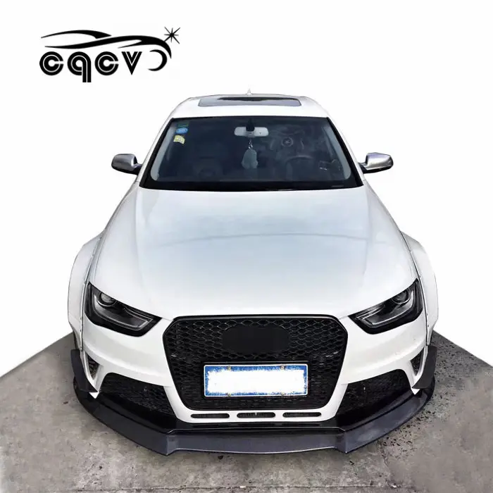 Đẹp Carbon Fiber CQCV Phong Cách Cơ Thể Kit Đối Với Audi A4 Front Lip Phía Sau Lip Side Váy Wide Fender Với Lắp Ráp Phụ Kiện