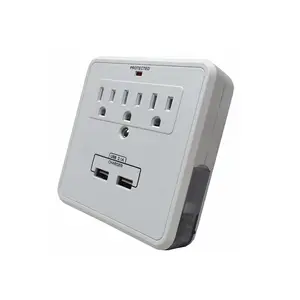 Intelligent Parasurtenseur 3 Prises 2 Port USB Chargeur 2.1A Chargeur avec double Téléphone Berceaux