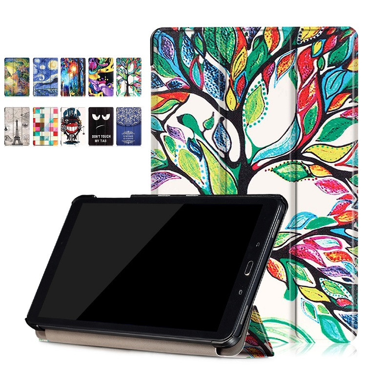 Задняя крышка для Samsung Galaxy Tab A 10.1 8 2017 Стенд для Samsung Tab S3 9.7 E 9.6 кожаный чехол принт Tablet Cover