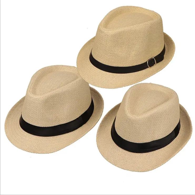 여름 태양 모자 패션 짧은 테두리 sraw 모자 일반 밀짚 페도라 모자