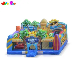 Beach party combo fin city with small slide Interactive playground inflatable fun city
