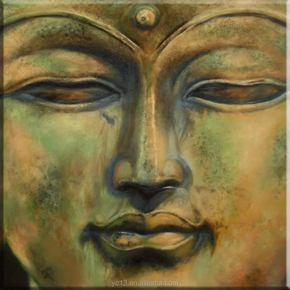 זהב בודהה יד מצוירת ציור שמן על בד קישוט