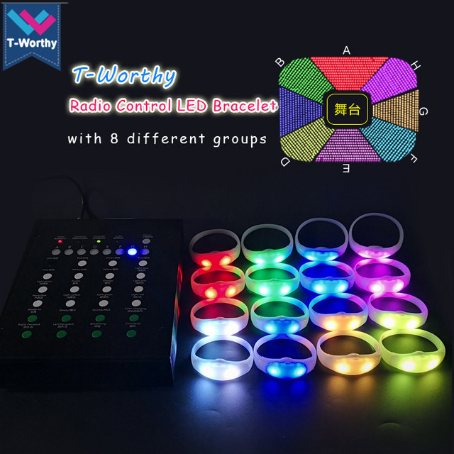 T-worthy New Product Radio Control Led Wristband Party Favors Wedding Led Wristband Control Wholesale