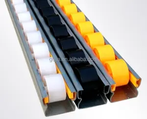 40*33 plastik roller track placon untuk gravitasi rak aliran geser dengan karet tertutup roda