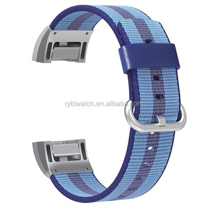 Para <span class=keywords><strong>Fitbit</strong></span> carga 2 bandas, prima woven nylon ajustable correa de repuesto con conector de metal para carga 2 mujeres hombres - Product Image 4
