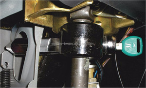 Juego de cerradura recubierta de polvo negro y pasador de bloqueo cromado, bloqueo de dirección de coche - Product Image 6