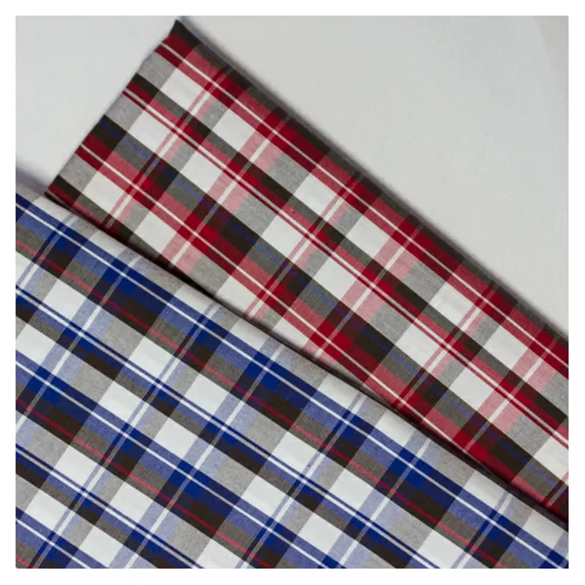 Textile NOS 100% Baumwolle Material Garn gefärbt nicht Eisen Gingham Karomuster gewebt Herren hemd Stoff