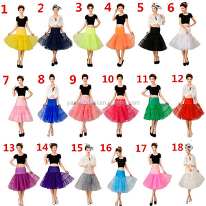 18 couleurs-<span class=keywords><strong>jupon</strong></span> <span class=keywords><strong>court</strong></span> A-ligne en gros bon marché coloré <span class=keywords><strong>court</strong></span> sous-jupe longueur genou mariée <span class=keywords><strong>tulle</strong></span> jupons pour robe de mariée - Product Image 2