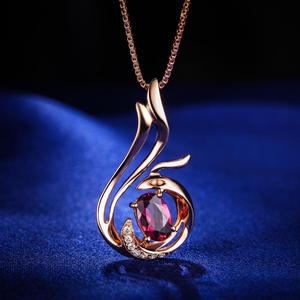 Phoenix Pendant <strong>Ruby</strong> Inlayed Clavicle <strong>Necklace</strong> for Women - Product Image 2