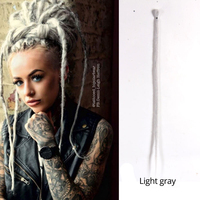 Extensions de dreadlocks de 20 pouces pour femmes/hommes, dreadlocks synthétiques bicolores faites à la main, extensions de dreadlocks longues à extrémité unique, style hippie, cheveux reggae