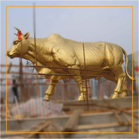 Statue de vache en bronze grandeur nature décorée pour l'extérieur, à vendre