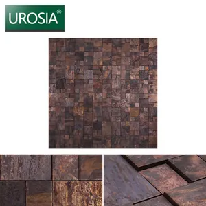 Rustic Bathroom Tile Design Foshan Mosaic Luxury Rustic Bathroom Antique Rustic Mosaic Bronze Wall Tile Square 3d Copper Bronze Metal Mosaic Tile