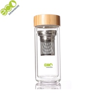 GA6005 No Minimum Wholesale Custom logo 500ML Glass Material Infused Water Drinking Bottles with Tea Infuser