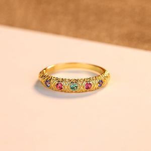 Anello <span class=keywords><strong>di</strong></span> <span class=keywords><strong>fidanzamento</strong></span> CZCITY in <span class=keywords><strong>argento</strong></span> sterling 925 con zirconi colorati, anello da donna con pietra preziosa. - Product Image 6