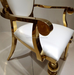 Chaises de salle à manger de luxe moderne avec bras doré, meubles de restaurant, vente en gros - Product Image 3