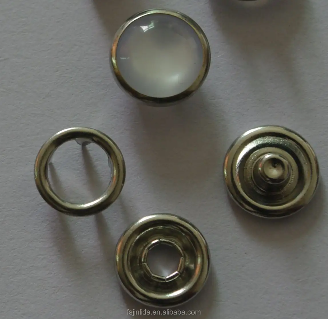 10mm 12mm blanco perla broche botón rápido del diente presión