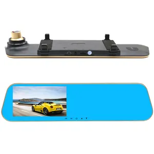 4.3 Inch 1080P Ống Kính Kép Sao Lưu Auto Side Rear View Gương Xe Máy Ảnh Xếp DVR Hidden Camera Trong Xe Gương