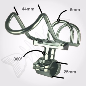 316 Stainless Steel Highly Polished Adjustable <strong>Spool</strong> Fishing Rod Pole <strong>Holder</strong> for Boat Lake &amp; River Use - Product Image 2