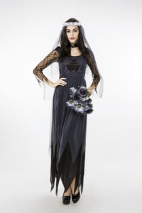 Onen Fantôme Mariée Morte Zombie Sorcière Princesse Fantaisie Robe Halloween Costume - Product Image 4