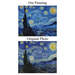 Nuit étoilée Célèbre Artiste Toile Art <span class=keywords><strong>Van</strong></span> <span class=keywords><strong>Gogh</strong></span> Reproduction Antique Mur de Peinture À L'huile - Product Image 1