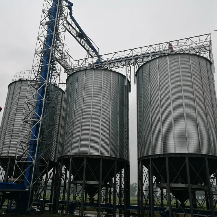 Caixa de grãos para armazenamento de silo de grãos 50T-10000T em aço corrugado gavanizado a quente