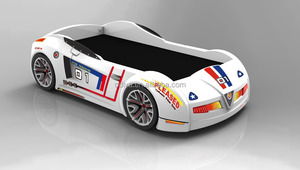 Puluz — lit auto de course pour enfants, meubles de chambre à coucher pour garçons et filles, Bugatti ti - Product Image 3