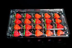 Vente chaude de barquettes alimentaires jetables en plastique PET/barquette à clapet pour fraises/myrtilles - Product Image 3