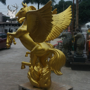 Ingekleurd ontwerp outdoor decoratie levensgrote glasvezel paard sculptuur - Product Image 4