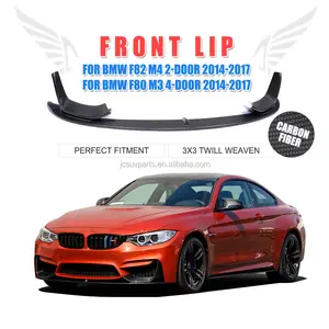 Serat karbon Bumper Depan Splitter Lip untuk BMW M3 M4 F80 F82 14-17