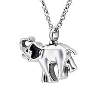Colgante Porta Cenizas Infantil de Acero Inoxidable con Forma de Elefante, Hermético, Duradero y Ecológico, Recuerdo Conmemorativo Ortodoxo