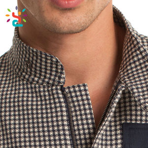 Combinaison à fermeture éclair pour homme en tissu écossais, confortable, à manches courtes, avec poche personnalisée, <span class=keywords><strong>salopette</strong></span> d'été - Product Image 4