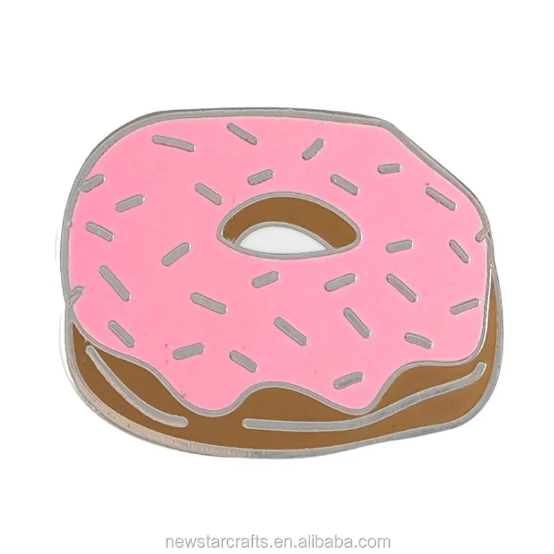 Custom wholesale pink donut decorative collar pins