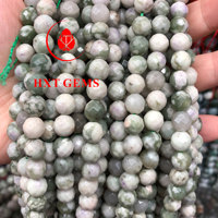 Naaturl Perles rondes facettées en jade de paix Perles en pierre de gros 8mm