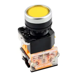 LAY8E plana botón 5Pin momentánea o enclavamiento lente iluminado de plástico a prueba de agua Kan L5 interruptor de botón de empuje