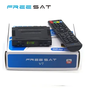 freesat v7 full hd récepteur avec biss key powervu satellite récepteur aucun plat soutien cccam newcam Youtube