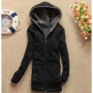 YSMARKET S-3XL Vendita Calda Casuale Delle Donne Ispessisce il Cappotto Caldo Femminile Vestiti Cappotto Con Tasche A Maniche Lunghe Con Cappuccio <span class=keywords><strong>Top</strong></span> E9998 - Product Image 5