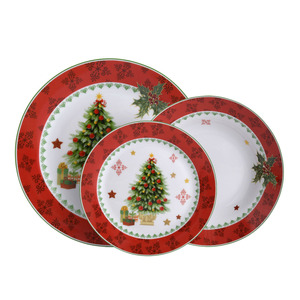 18 pcs Dîner Ensemble <span class=keywords><strong>Porcelaine</strong></span> De Noël <span class=keywords><strong>Vaisselle</strong></span> <span class=keywords><strong>Service</strong></span> pour 6 Micro-ondes et Au Lave-<span class=keywords><strong>Vaisselle</strong></span> - Product Image 1