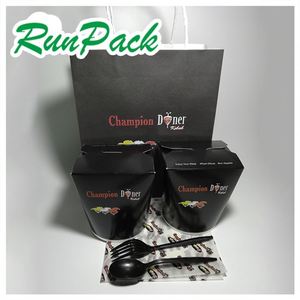 Gran oferta, Impresión <span class=keywords><strong>de</strong></span> logotipo personalizado <span class=keywords><strong>de</strong></span> grado alimenticio, papel Kraft desechable, contenedor para llevar, embalaje <span class=keywords><strong>de</strong></span> alimentos, caja redonda <span class=keywords><strong>de</strong></span> <span class=keywords><strong>Kebab</strong></span> Doner - Product Image 3