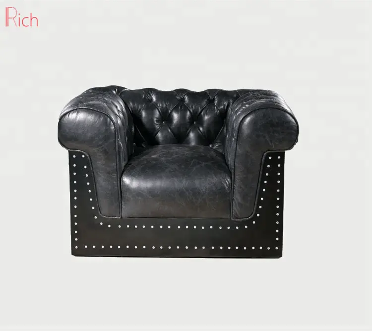 Tufted Chesterfield Style Sofa Aviation Couch mit Alaun bezug Armlehne Sofa Luftfahrt möbel